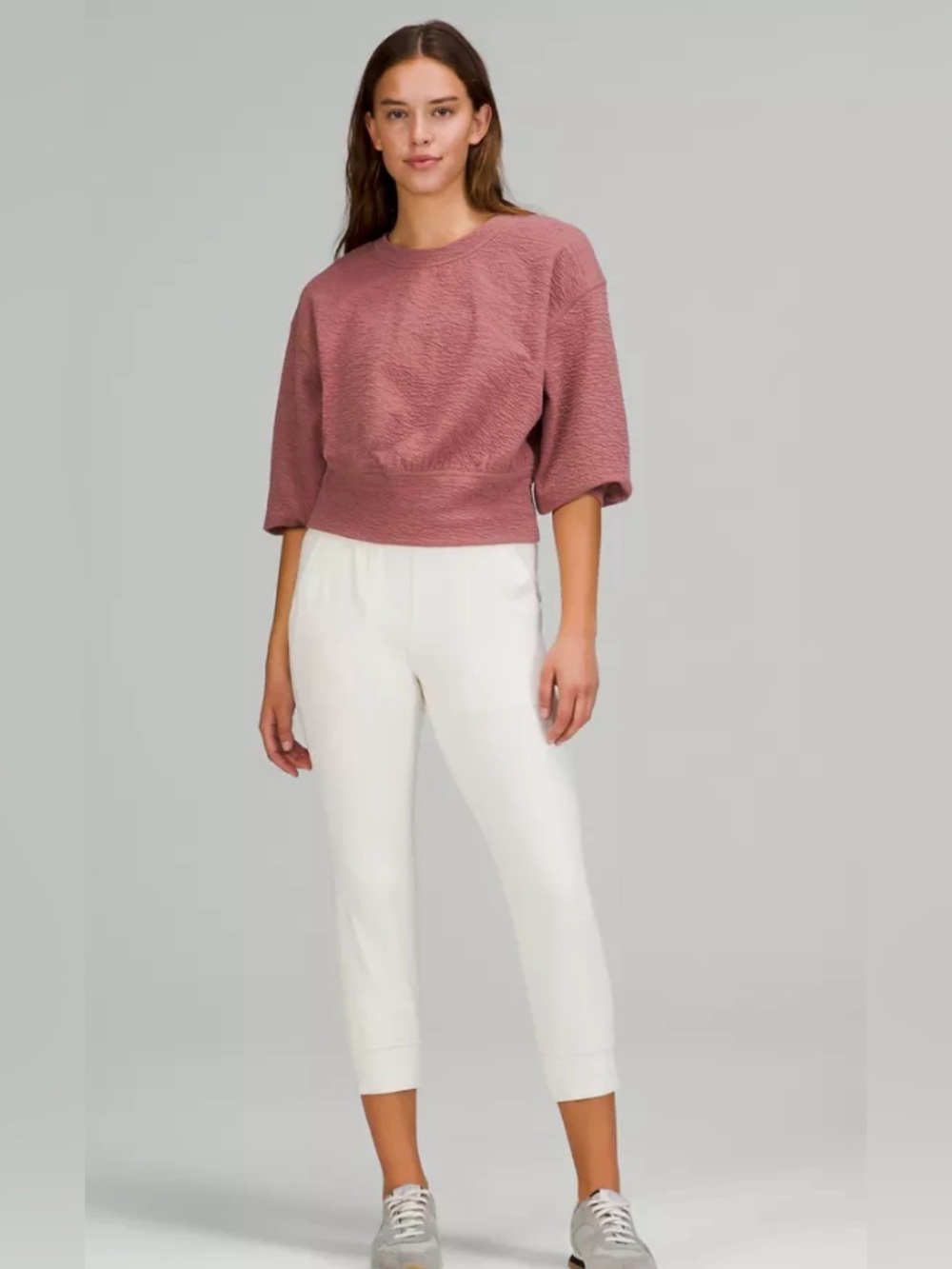 LULULEMON TEXTURED CREWNECK PULLOVER SPICED CHAI